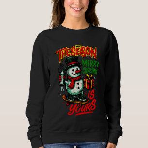 Frauen Klassisches Weihnachts-Schneemann Cozy Holi Sweatshirt