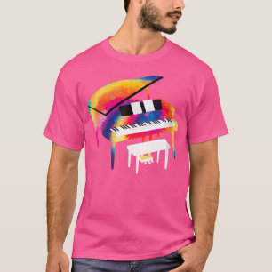Frauen Klavier-Geschenk für Klavierspieler Bunte K T-Shirt