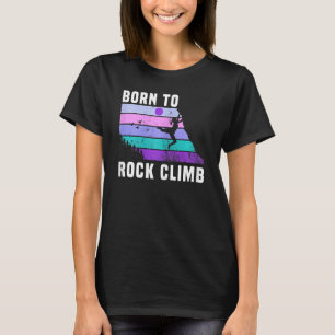 Frauen klettern wie ein Girl Retro Sonnenuntergang T-Shirt