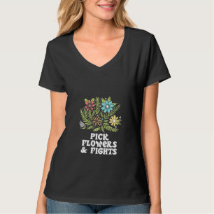 Frauen Köche Blume und Gefechte Geweihe Punk N T-Shirt