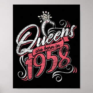 Frauen Königinnen, die 1958 geboren wurden Bday-Ge Poster