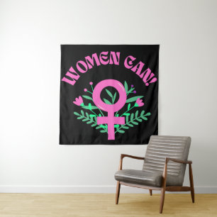 Frauen können weiblich wandteppich