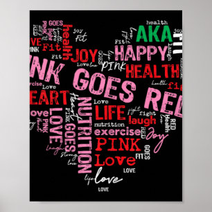 Frauen Kostüm Aka Pink wird rot für Herzgesundheit Poster