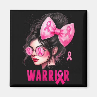 Frauen Krieger Mädchen Süß Rosa Brustkrebs Magnet