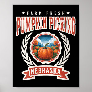 Frauen Kürbisauswahl Nebraska Familie Herbst Poster