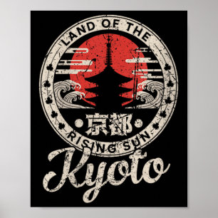 Frauen Kyoto Japan Pagode Retro Sonne Vintage Kyot Poster