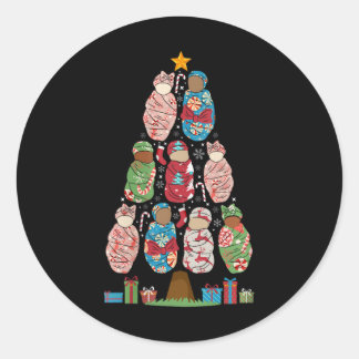 Frauen L&amp;d Pflege Weihnachtsbaumarbeit und Del Runder Aufkleber