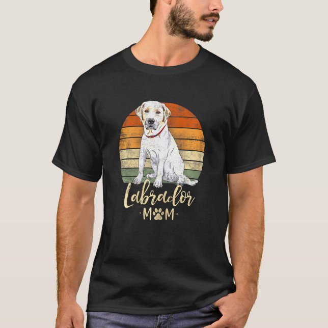 Frauen Labrador Mama Retro Labrador Retriever Dog T-Shirt (Vorderseite)
