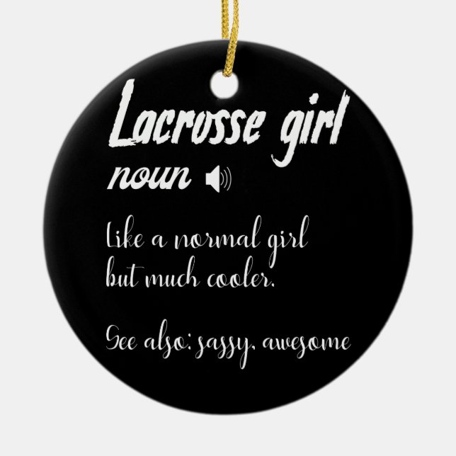 Frauen Lacrosse Girl Definition für Lax Keramik Ornament (Vorne)