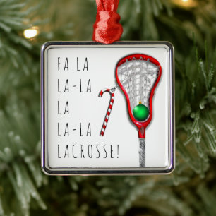 Frauen-Lacrosse Silbernes Ornament