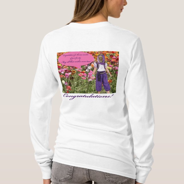 Frauen lange Ärmel T. Herzlichen Glückwunsch! T-Shirt (Rückseite)