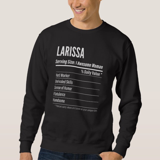 Frauen Larissa ernährungsphysiologische Fakten für Sweatshirt (Vorderseite)