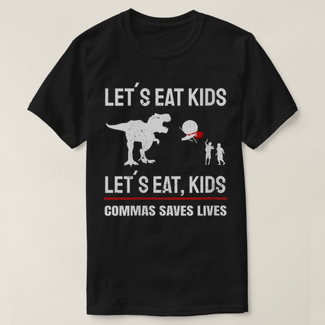Frauen Lasse Kids Commas essen Rette Leben in Gram T-Shirt (Design vorne)
