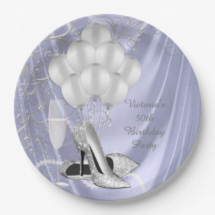 Frauen Lavendel Silver Shoe Party Paper Teller