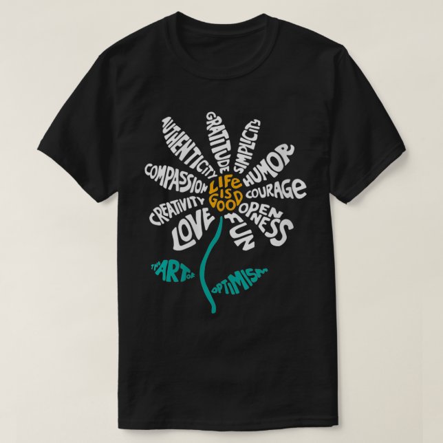 Frauen Leben ist gut Daisy Blume VNeck T-Shirt (Design vorne)