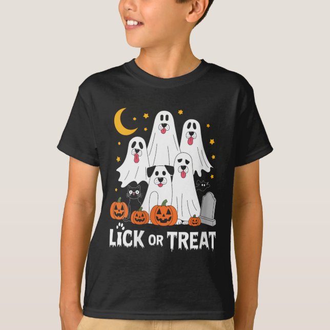 Frauen Leck oder Behandle Lustiger Geist Hund Cute T-Shirt (Vorderseite)