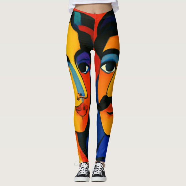 Frauen Leggings farbenfrohes Design  (Vorderseite)