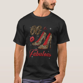 Frauen leopard High Heels 66 und fabelhaft glückli T-Shirt