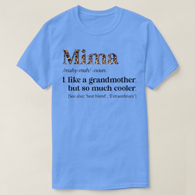 Frauen Leopard Mima Definition Funny Oma Geschenk  T-Shirt (Design vorne)