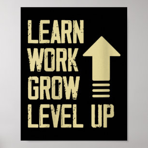 Frauen Lernen Arbeiten Wachsen Level Up Wachstum E Poster