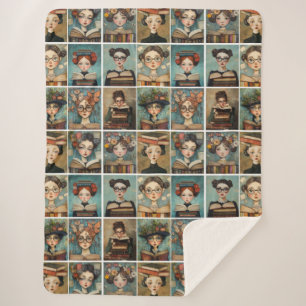 Frauen lesen Bücher Sherpadecke