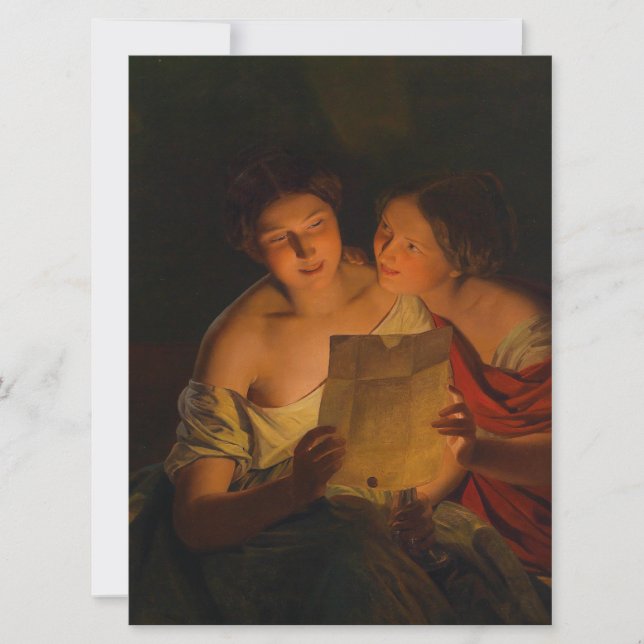 Frauen lesen einen Liebe-Brief Karte (Vorderseite)