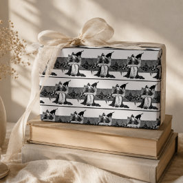 Frauen lesen mit schwarzer Katze Geschenkpapier