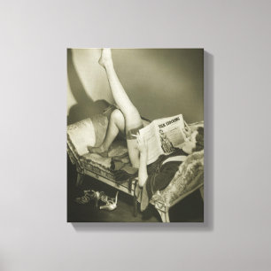 Frauen-Lesezeitschrift Leinwanddruck