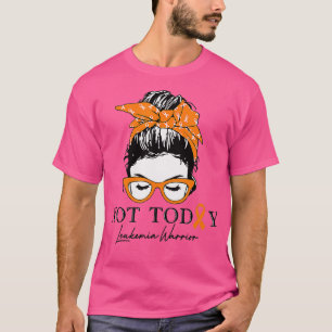 Frauen Leukämie Bewusstsein Messy Bun Leukemia War T-Shirt