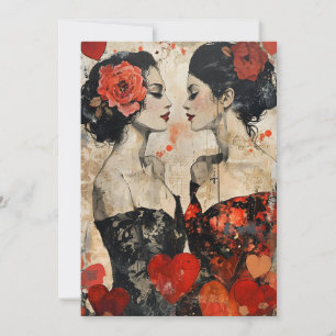 Frauen LGBTQ Valentinstag Feiertagskarte