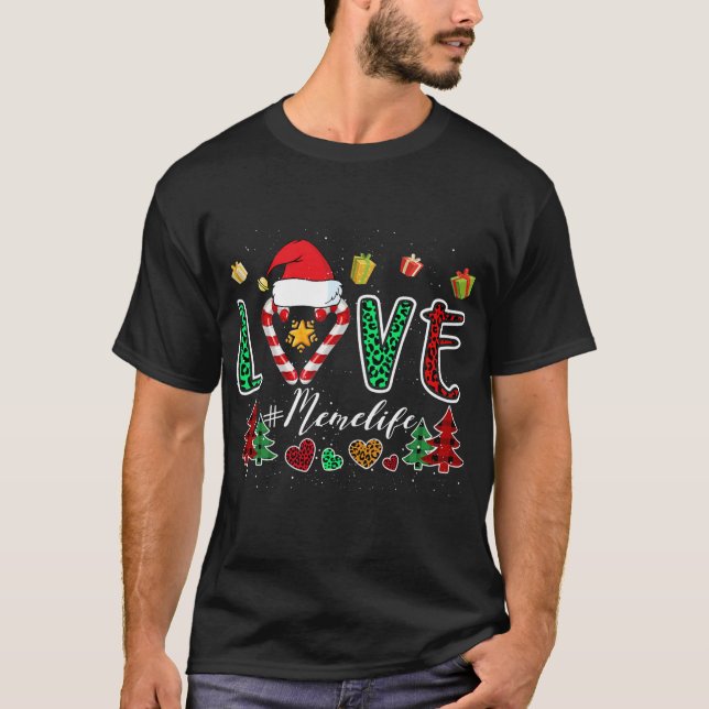 Frauen Liebe Meme Life Herz Grandma Weihnachtsbaum T-Shirt (Vorderseite)