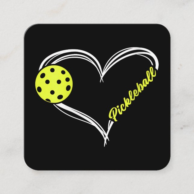Frauen Liebe Pickleball - niedliches Pickleball-Sp Quadratische Visitenkarte (Vorderseite)