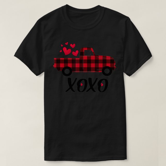 Frauen Liebe Valentinstag XOXO Buffalo Plai T-Shirt (Design vorne)