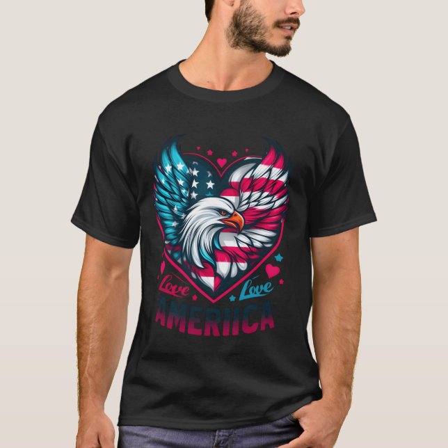 Frauen Lieben Amerika Junge T-Shirt (Vorderseite)