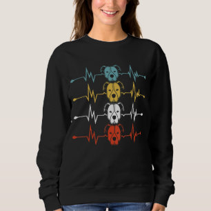 Frauen lieben Hundehalter Pittie Pitbull Heartbeat Sweatshirt