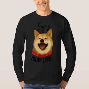Frauen lieben Shiba Inu Hund genießen Ihr Leben T-Shirt