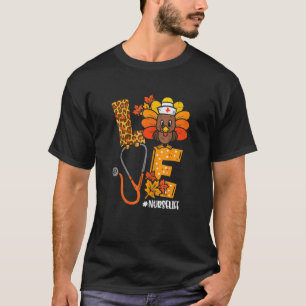 Frauen Lieben Truthahn Stethoskop Krankenschwester T-Shirt