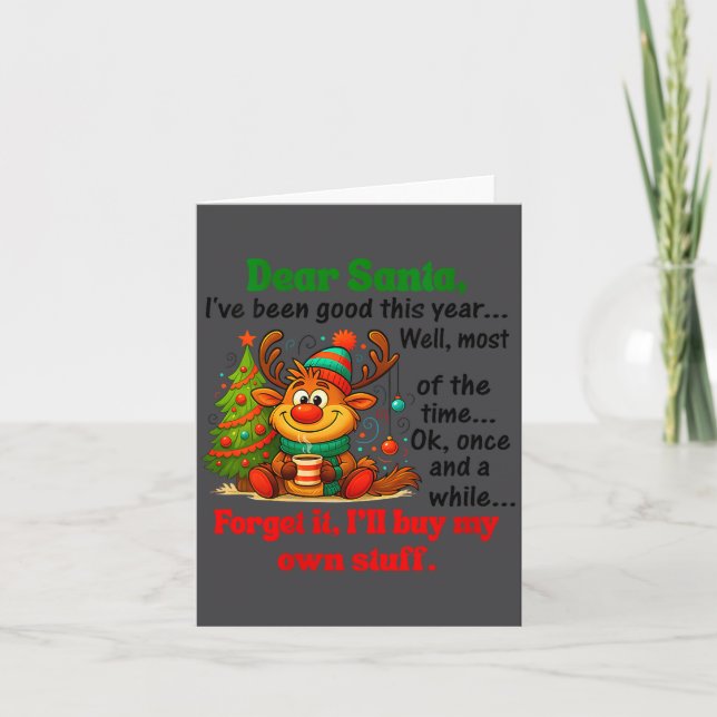 Frauen Lieber Santa ich war dieses Jahr brav V-Aus Karte (Vorderseite)