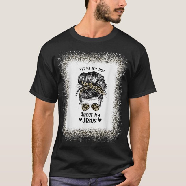 Frauen Ließ mir, Ihnen von meinem Jesus Leopard-Sc T-Shirt (Vorderseite)