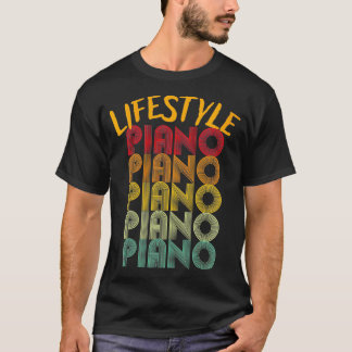 Frauen Lifestyle Piano Farbe Vintager Sonnenunterg T-Shirt