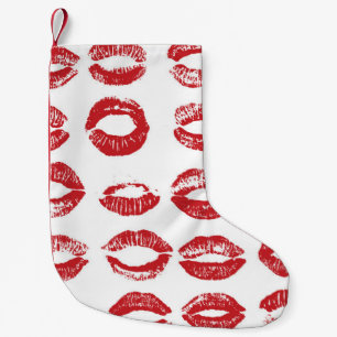 Frauen Lippen Set. Handgezogene Aquarelllips-Isola Kleiner Weihnachtsstrumpf