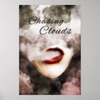 Frauen Lippen Wolken Vape Premium Poster