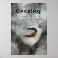 Frauen Lippen Wolken Vape Premium Poster Print