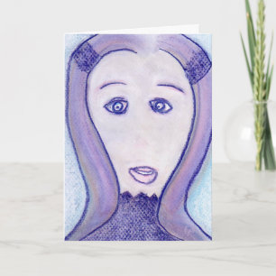 Frauen Long Hair Portrait Zeichnend spirituelle Ku Karte