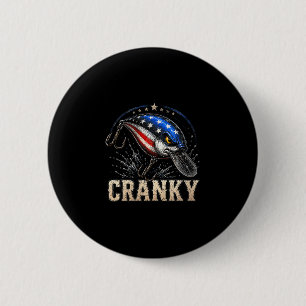 Frauen lustig mürrisch USA-Flagge Crankbait patrio Button