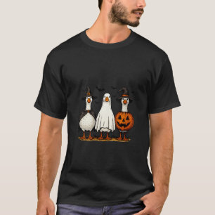 Frauen Lustiger Halloween Verrückter Gans Hexe Gei T-Shirt