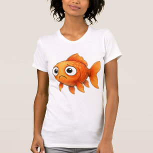 Frauen lustiges orange-goldfisch Grafik T-Shirt -