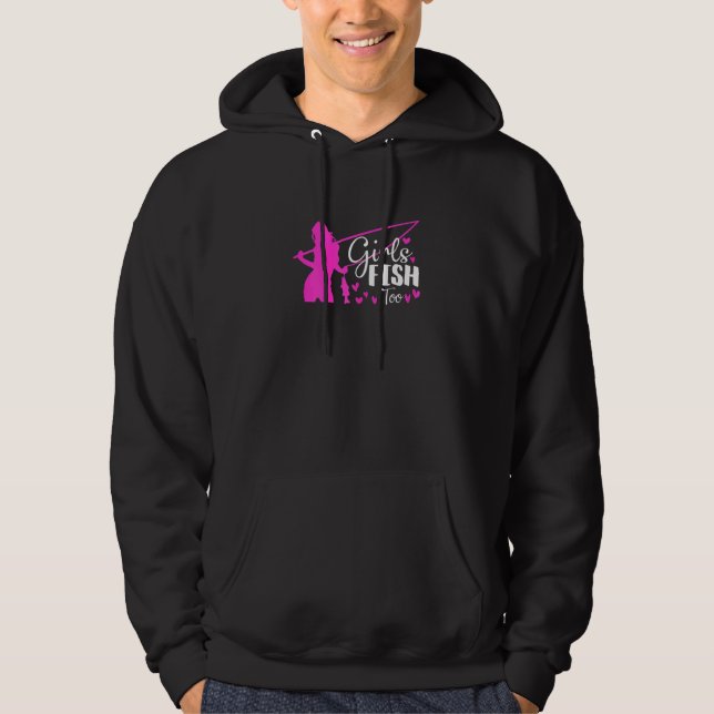Frauen Mädchen fischen zu Fisher Fishing Girls Pin Hoodie (Vorderseite)