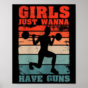 Frauen Mädchen haben einfach Waffen Lustige Workou Poster
