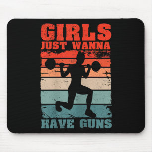 Frauen Mädchen haben einfach Waffen Lustiges Worko Mousepad